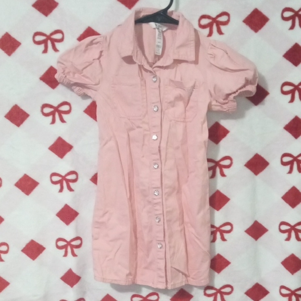 Guess Pink Button-Up Dress
